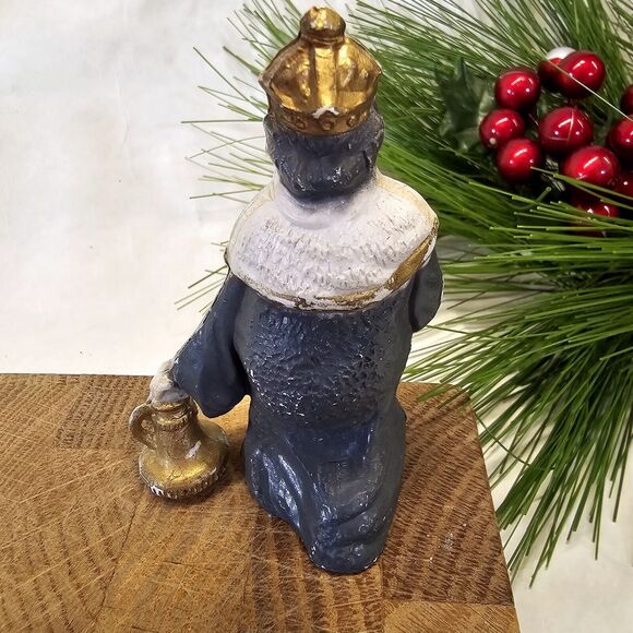 Vintge 3" Christmas Nativity Wise Man King Celluloid Hard Plastic Manger Wisemen - Picture 2 of 6